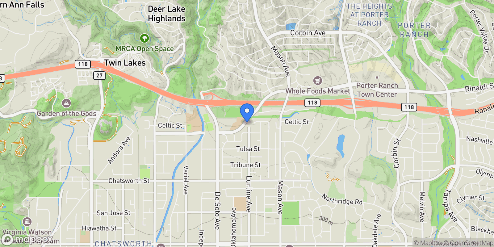 Map showing 11029 Lurline Avenue, Chatsworth, CA, 91311, USA, Los Angeles, California, United States.