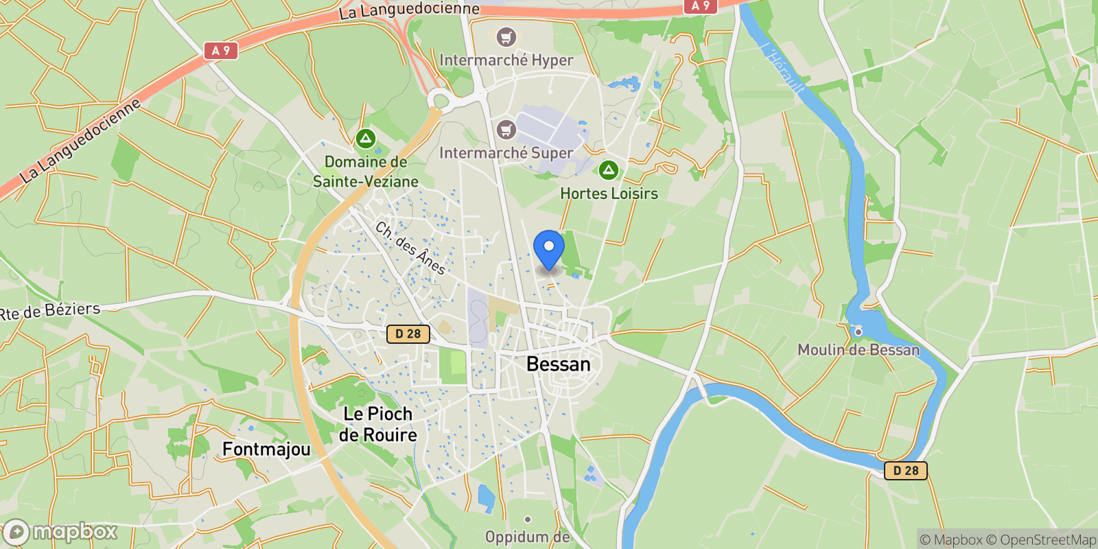 Map showing Bessan, Bessan, Bessan, Occitanie, France.