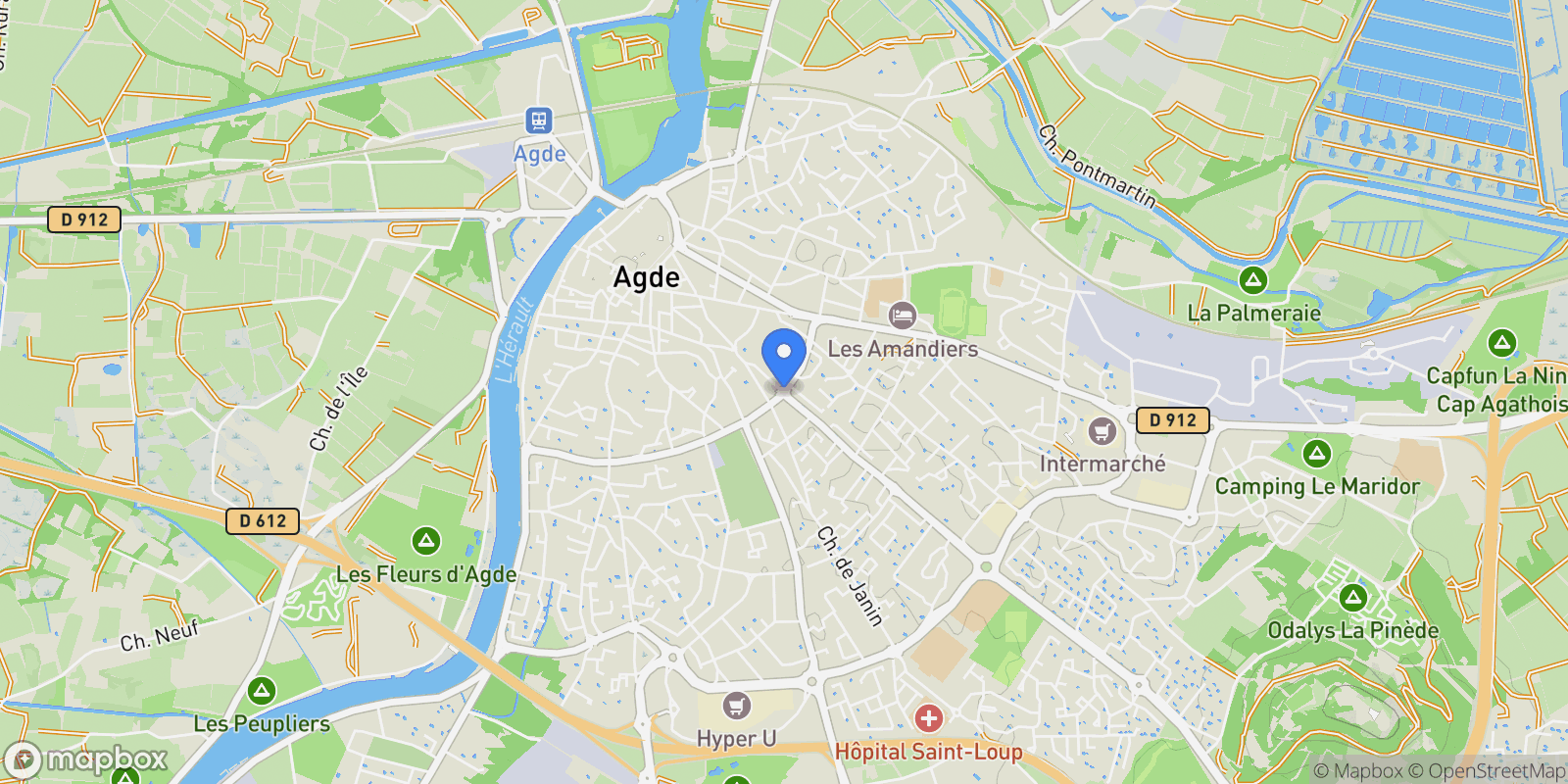 Map showing Agde, Agde, Agde, Occitanie, France.