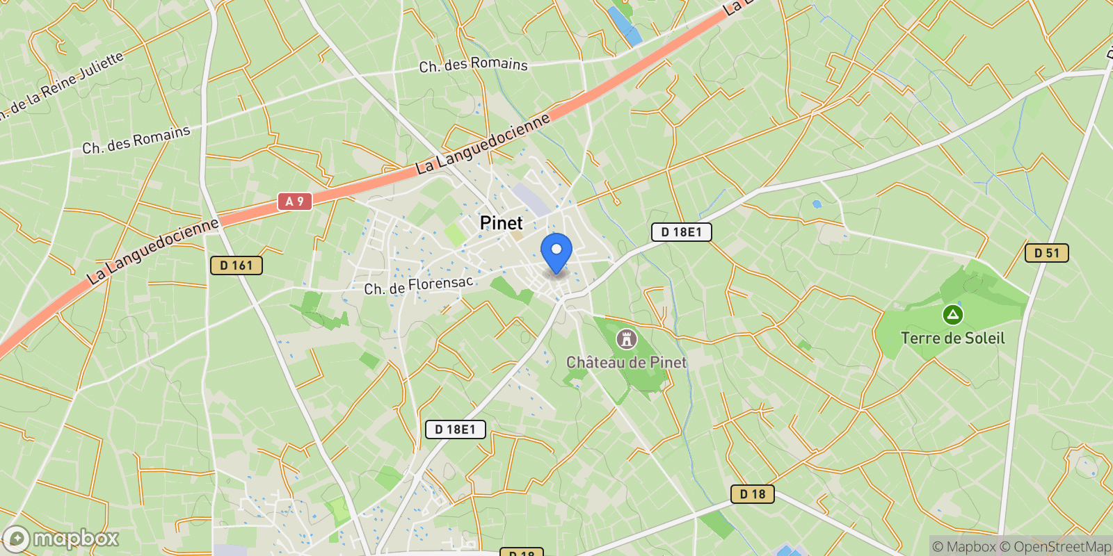 Map showing Pinet, Pinet, Pinet, Occitanie, France.