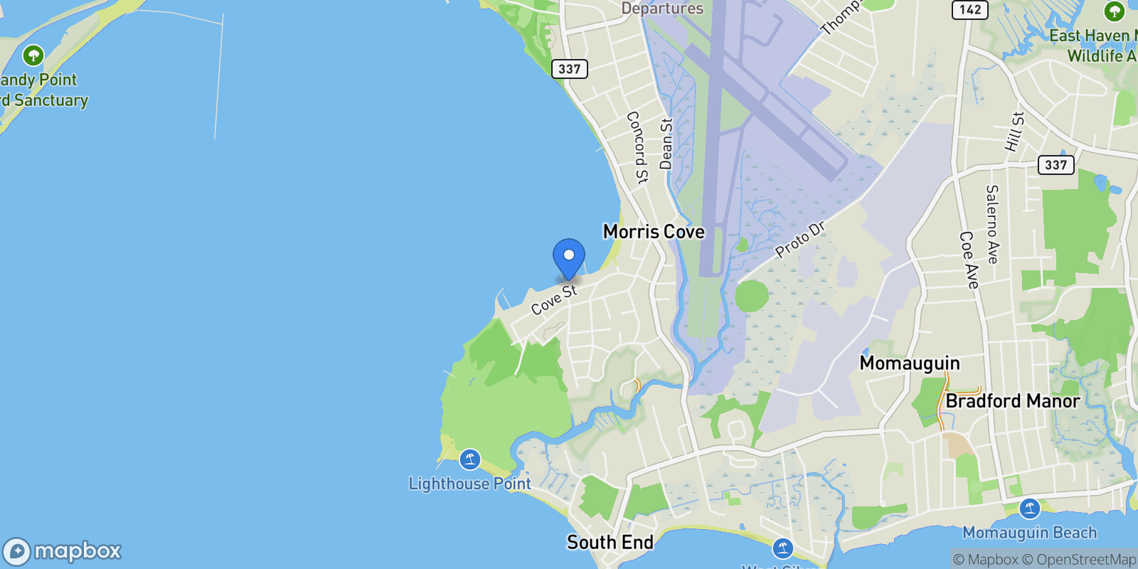 Map showing 114 Cove Street, New Haven, CT, 06512, USA, East Haven, Connecticut, United States.