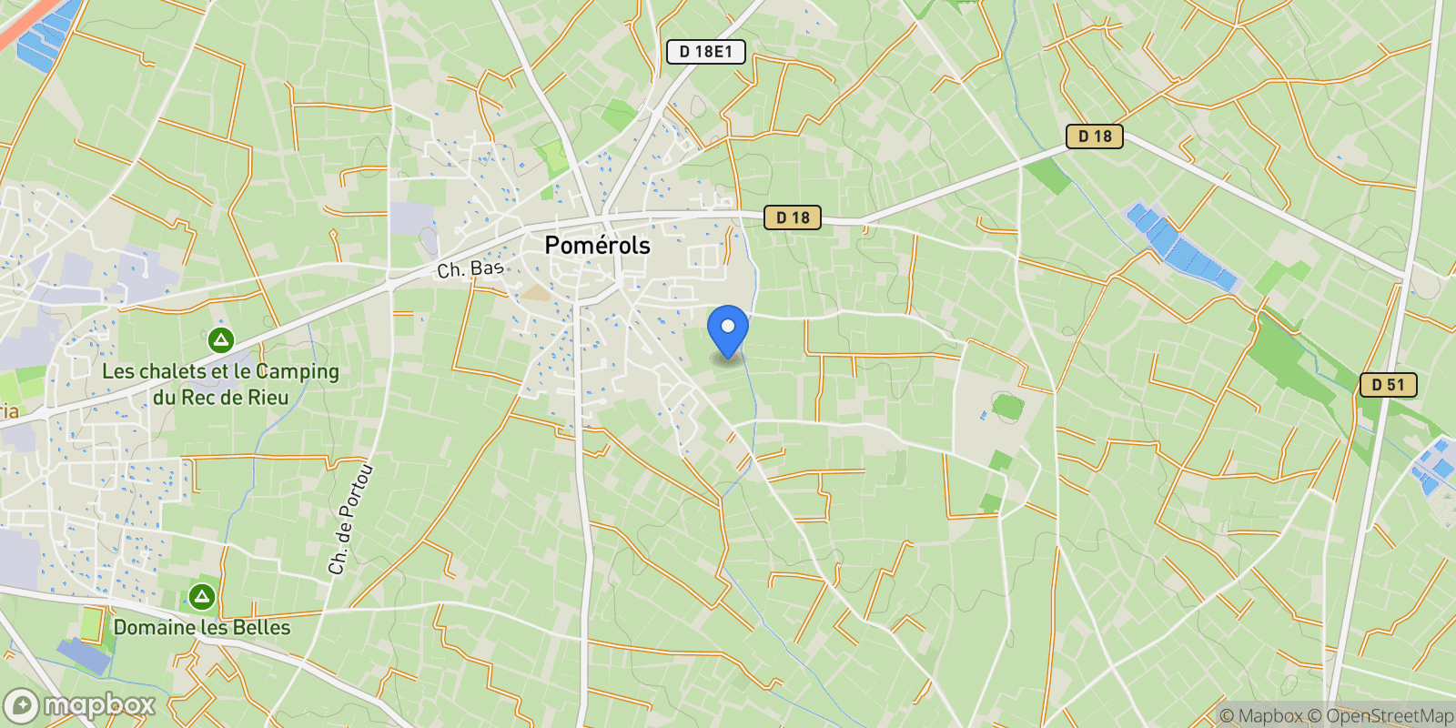 Map showing Pomérols, Pomérols, Pomérols, Occitanie, France.