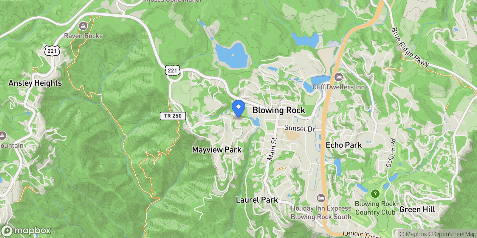 Map showing 477 Laurel Lane, Blowing Rock, NC 28605, Blowing Rock, North Carolina, United States.
