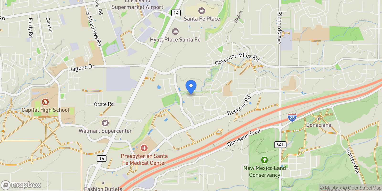 Map showing 4162 ARBOLES BONITOS, Santa Fe, NM 87507, Santa Fe, New Mexico, United States.