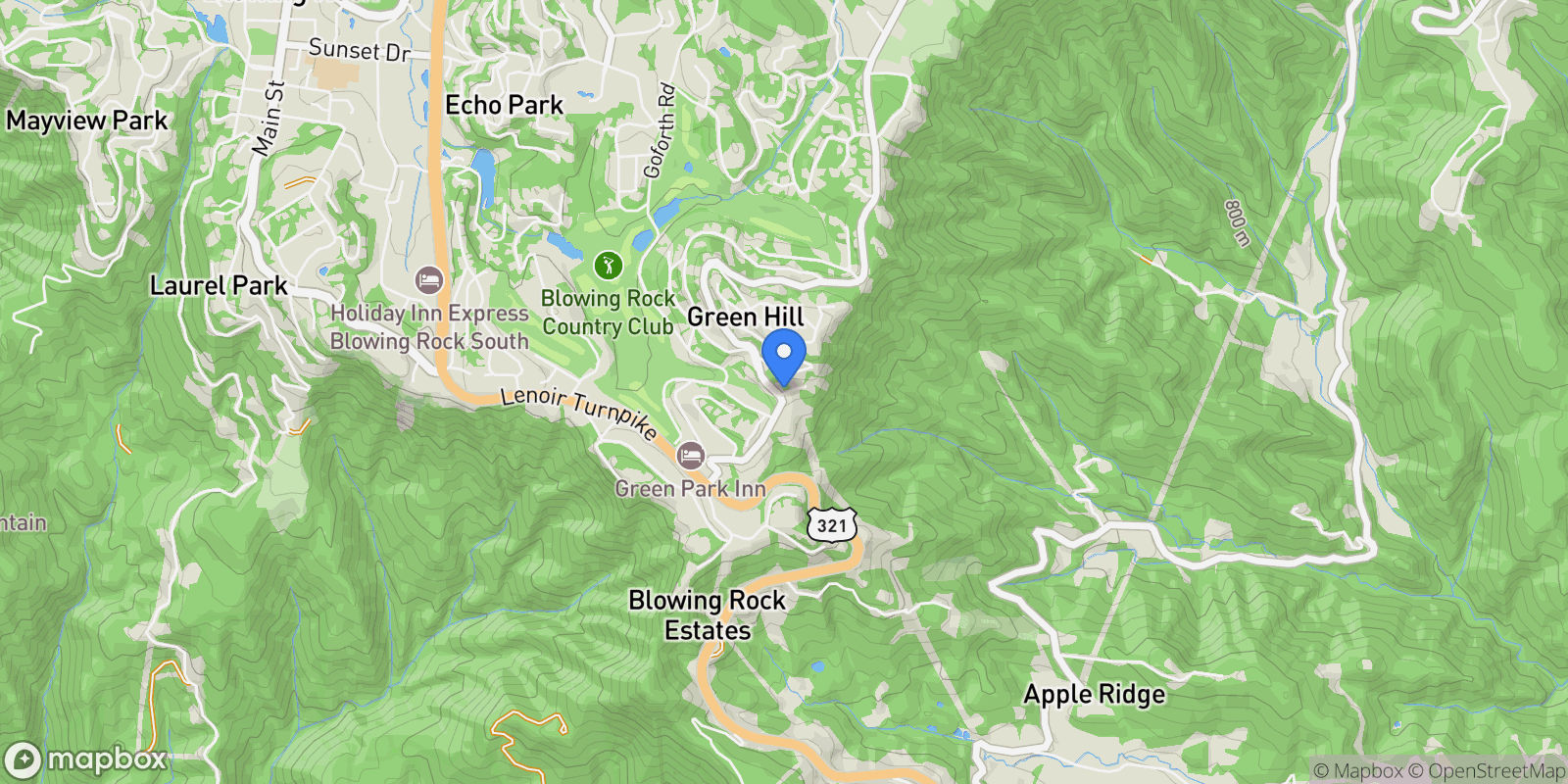 Map showing 119 Hemlock Lane, Blowing Rock, NC 28605, Blowing Rock, North Carolina, United States.