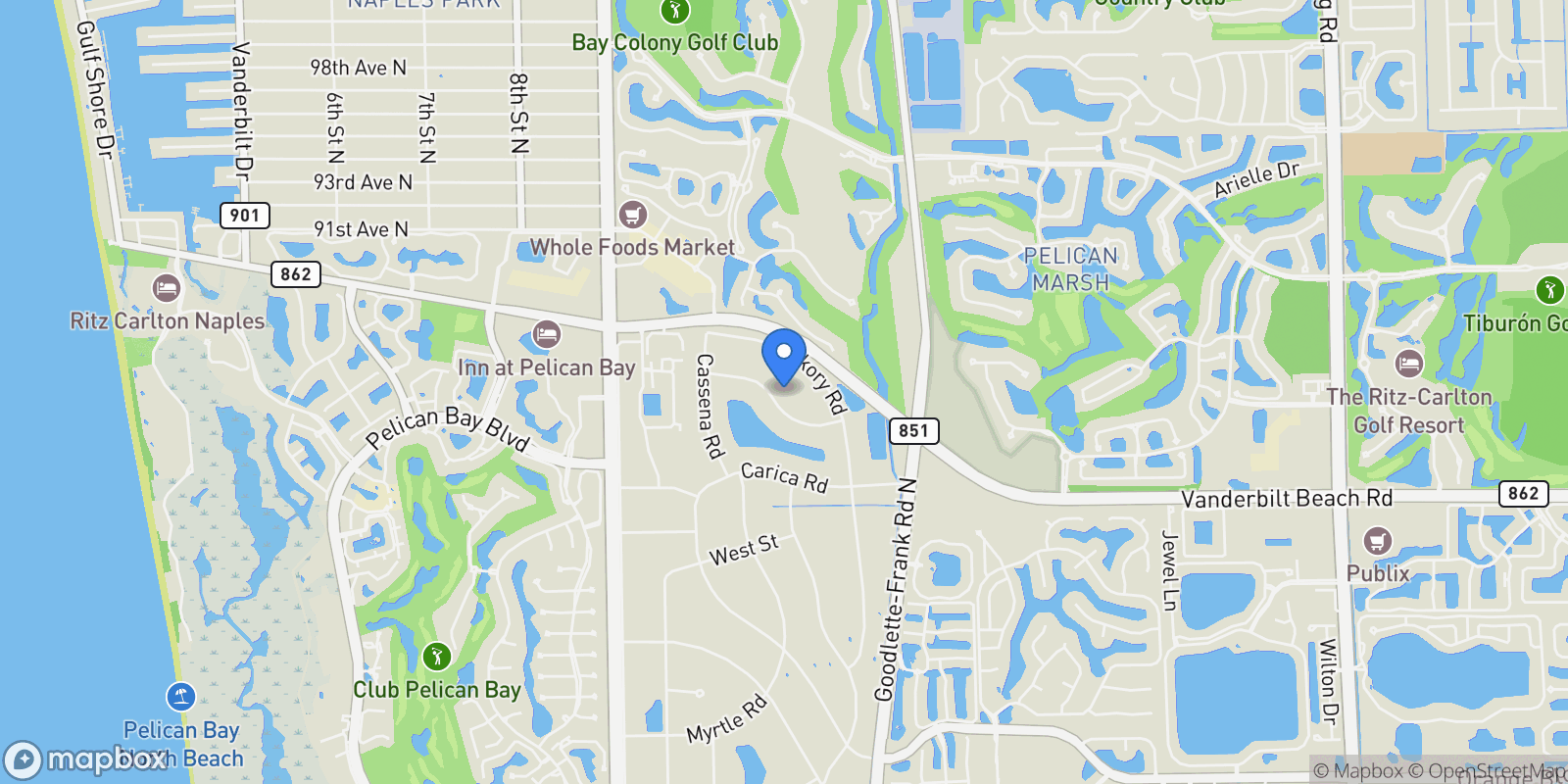 Map showing 185 Tupelo RD, Naples, FL, 34108, USA, Naples, Florida, United States.