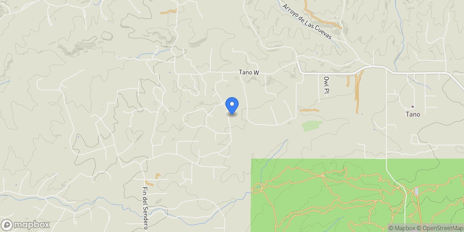Map showing 48 Sundance Drive, Santa Fe, NM 87506, Santa Fe, New Mexico, United States.