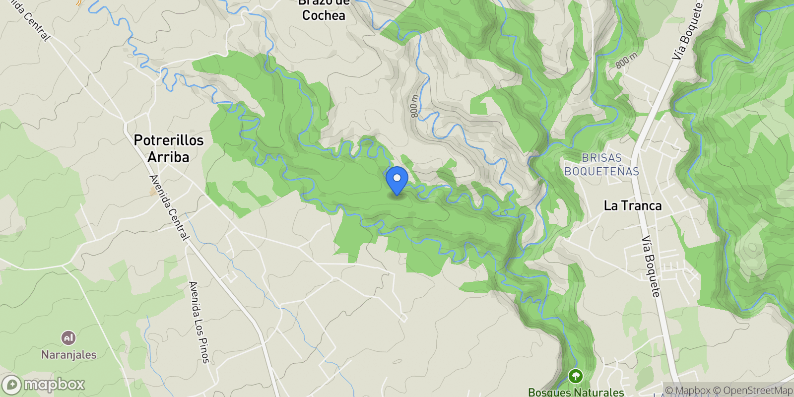 Map showing Dolega EDEN 90169, Potrerillos Arriba, Chiriquí Province, Panama.