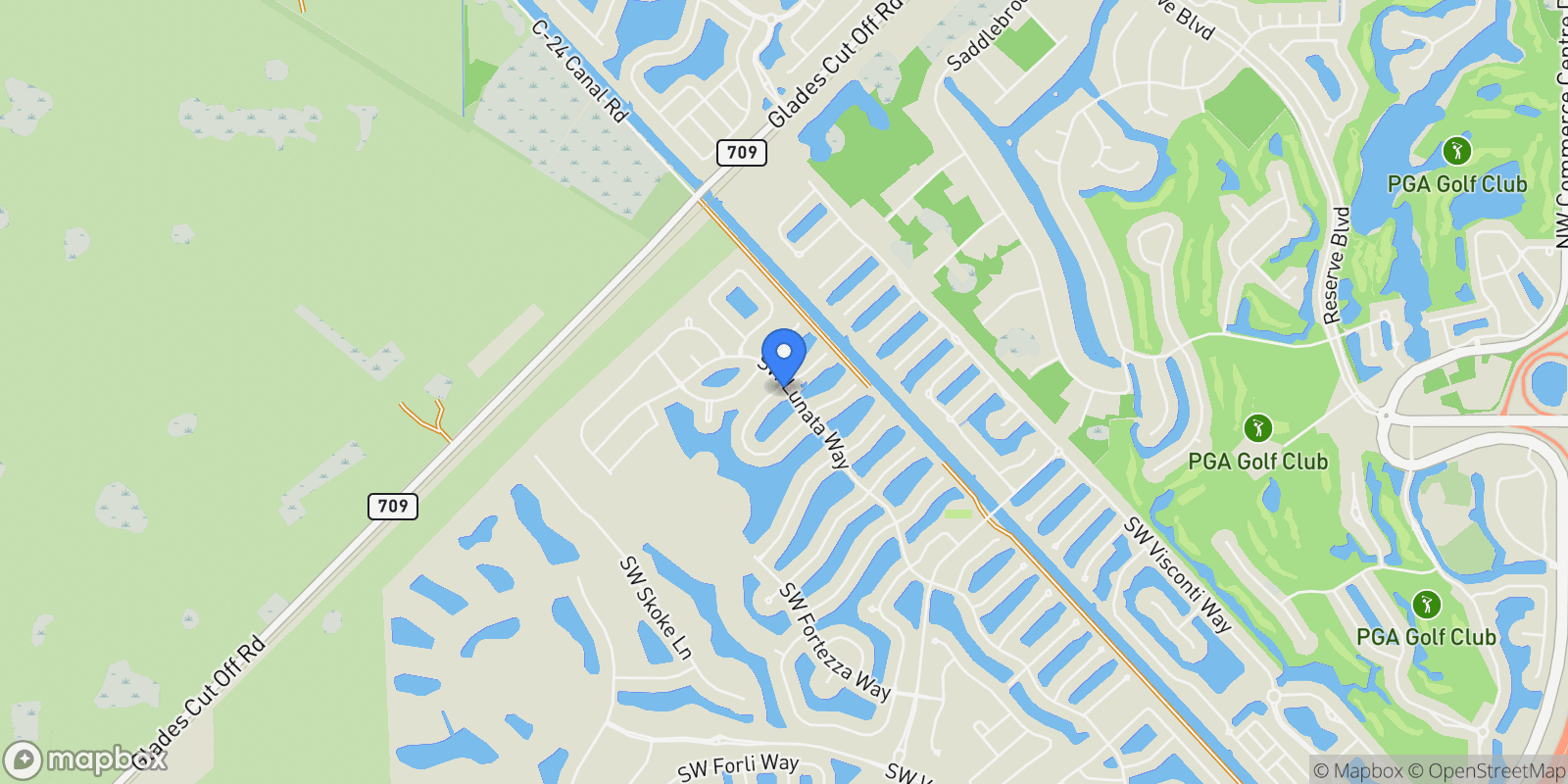 Map showing 8688 SW Cantante Way, Port St. Lucie, Florida, United States.