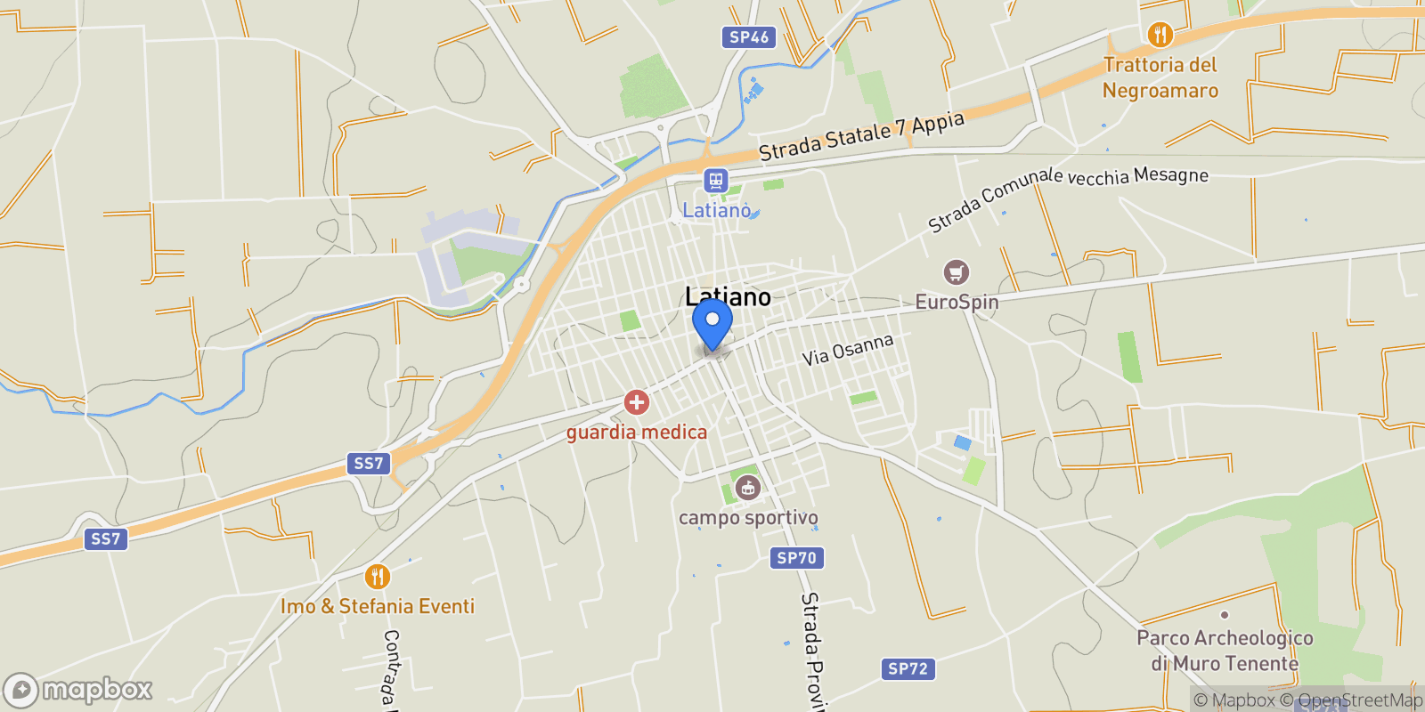 Map showing 72022 Latiano, BR, Italy, Latiano, Apulia, Italy.