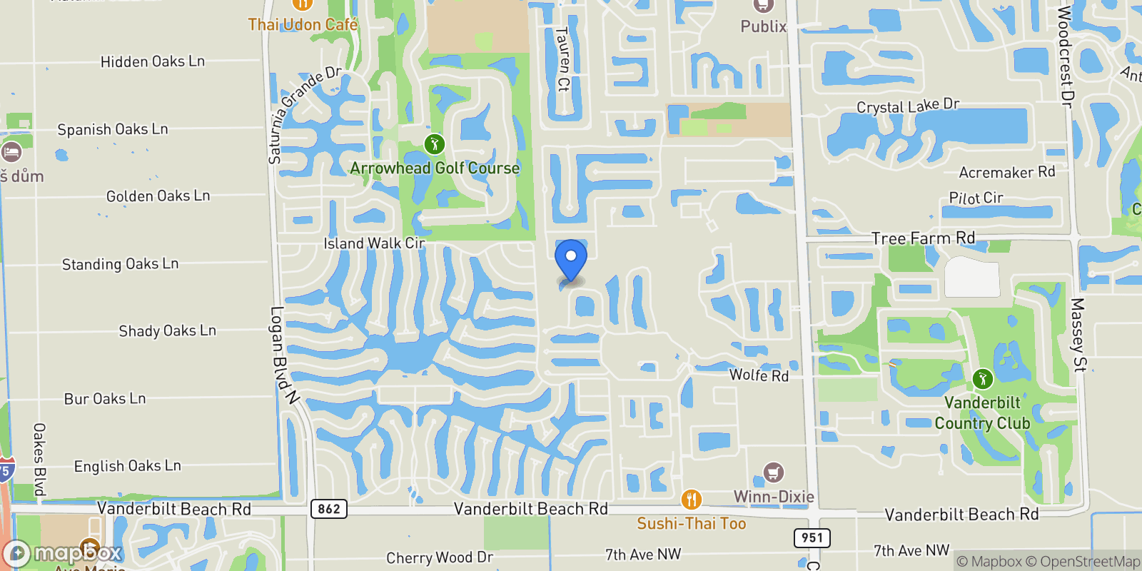 Map showing 4698 Abaca CIR, Naples, FL, 34119, USA, Naples, Florida, United States.