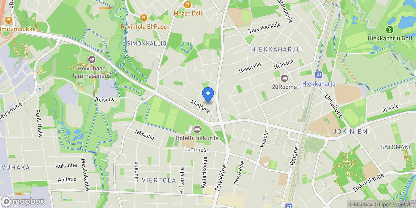 Map showing Minttukuja 1, Vantaa, Finland.
