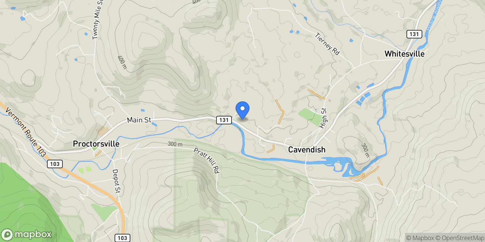 Map showing 1589 Main Street, Cavendish, VT, 05142, USA, Cavendish, Vermont, United States.