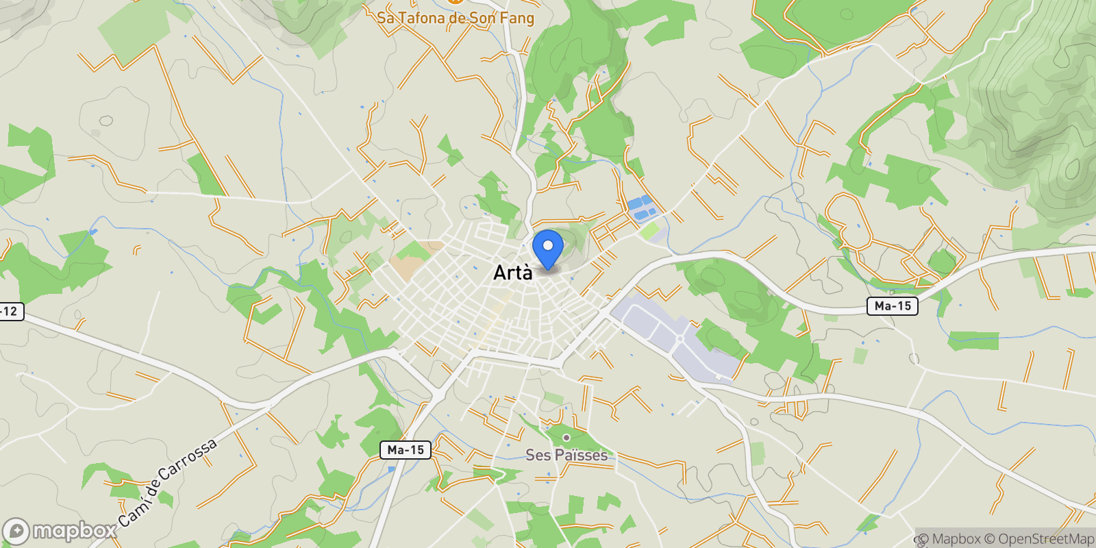 Map showing Artà, Mallorca, Artà, Arta, Balearic Islands, Spain.