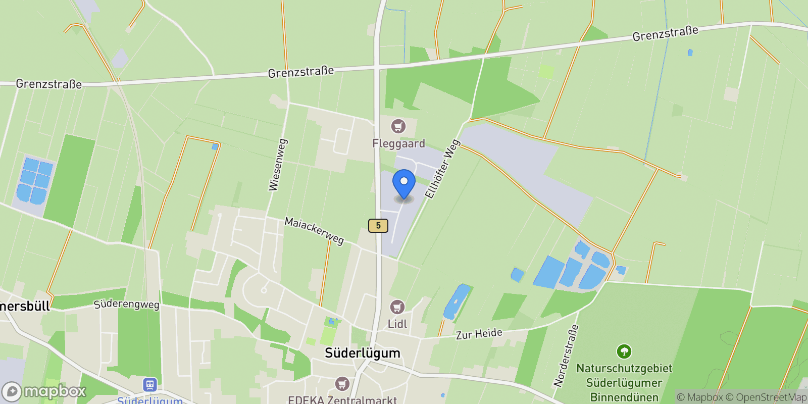 Map showing Süderlügum, Schleswig-Holstein, Süderlügum, Süderlügum, Schleswig-Holstein, Germany.