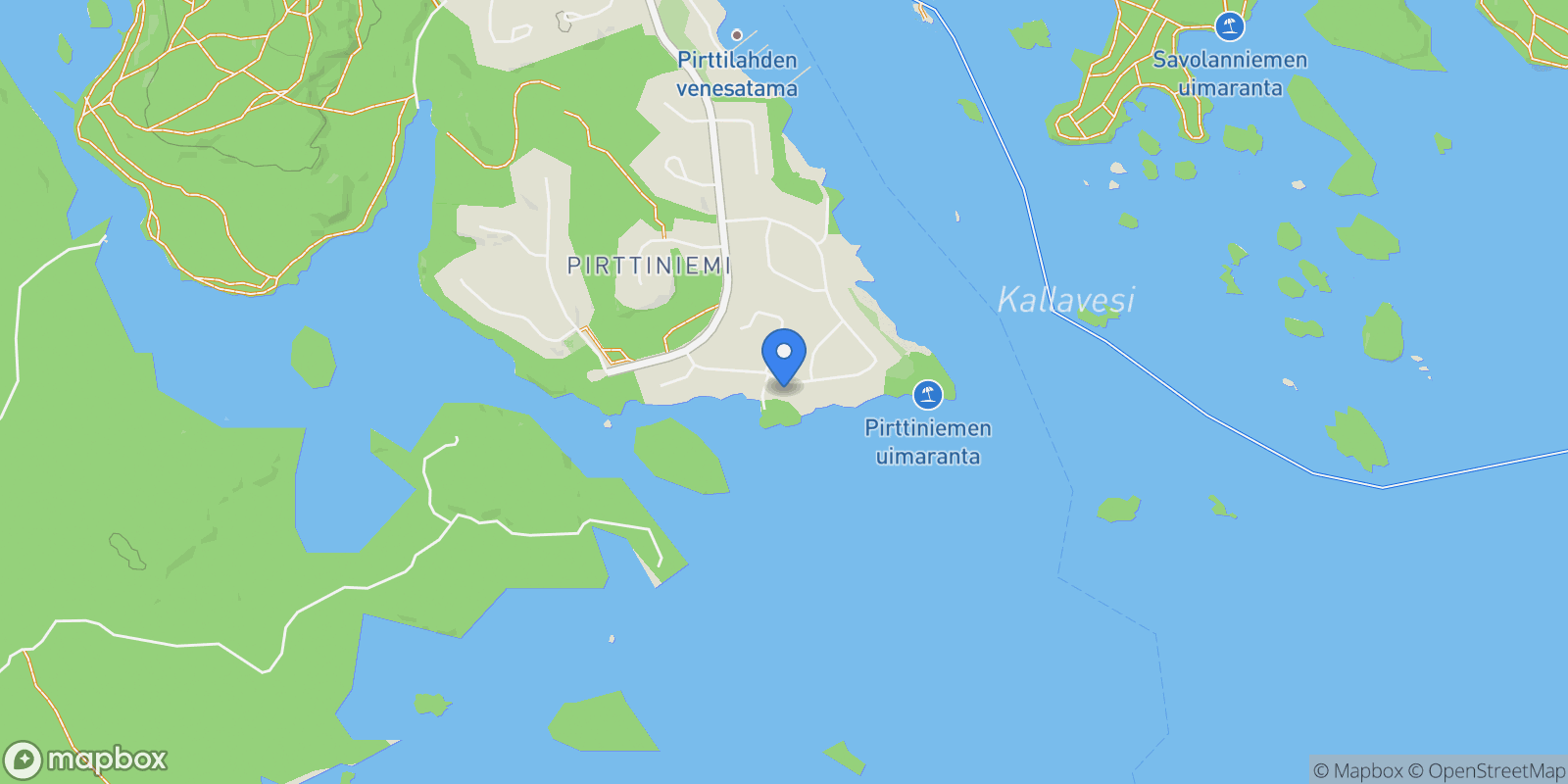 Map showing Suusaarenkierto 62, Kuopio, North Savo, Finland.