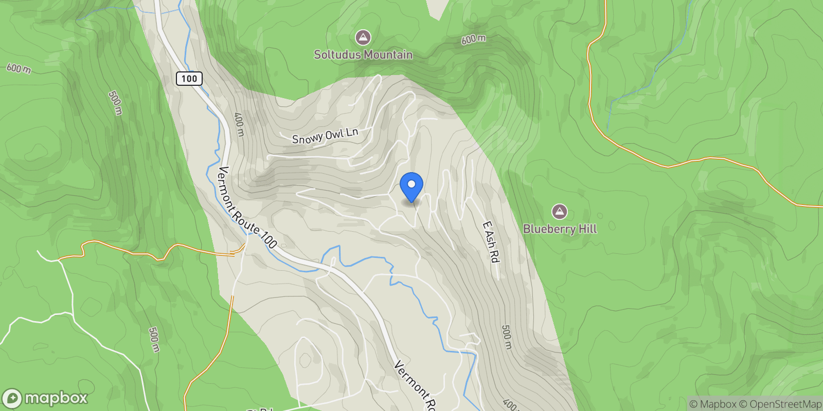 Map showing 51 East Ash Road, Plymouth, VT, 05056, USA, Plymouth, Vermont, United States.