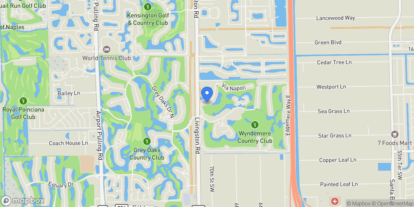 Map showing 370 Edgemere WAY N, #20, Naples, FL, 34105, USA, Naples, Florida, United States.
