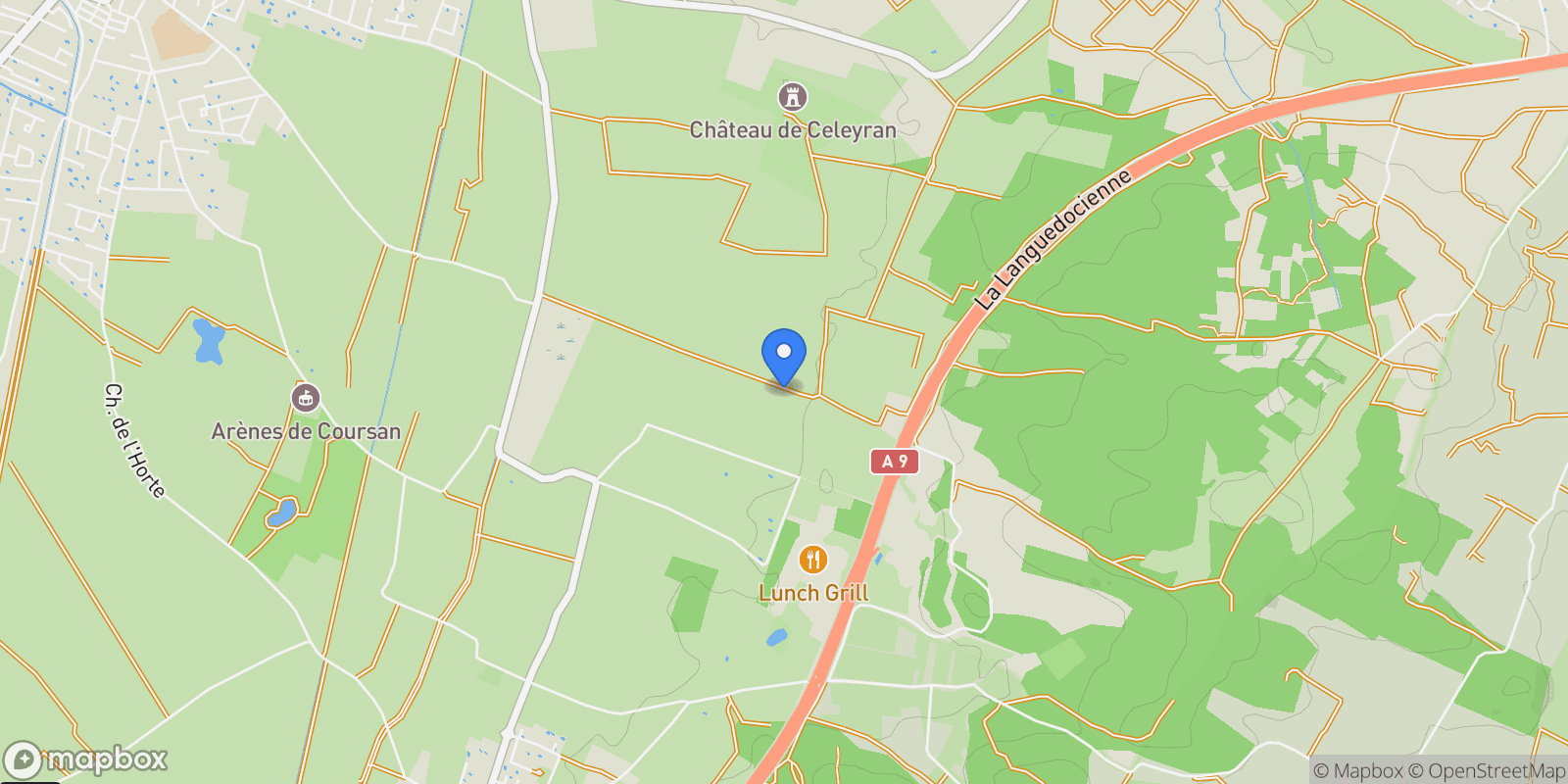 Map showing Vinassan, Occitanie, France.