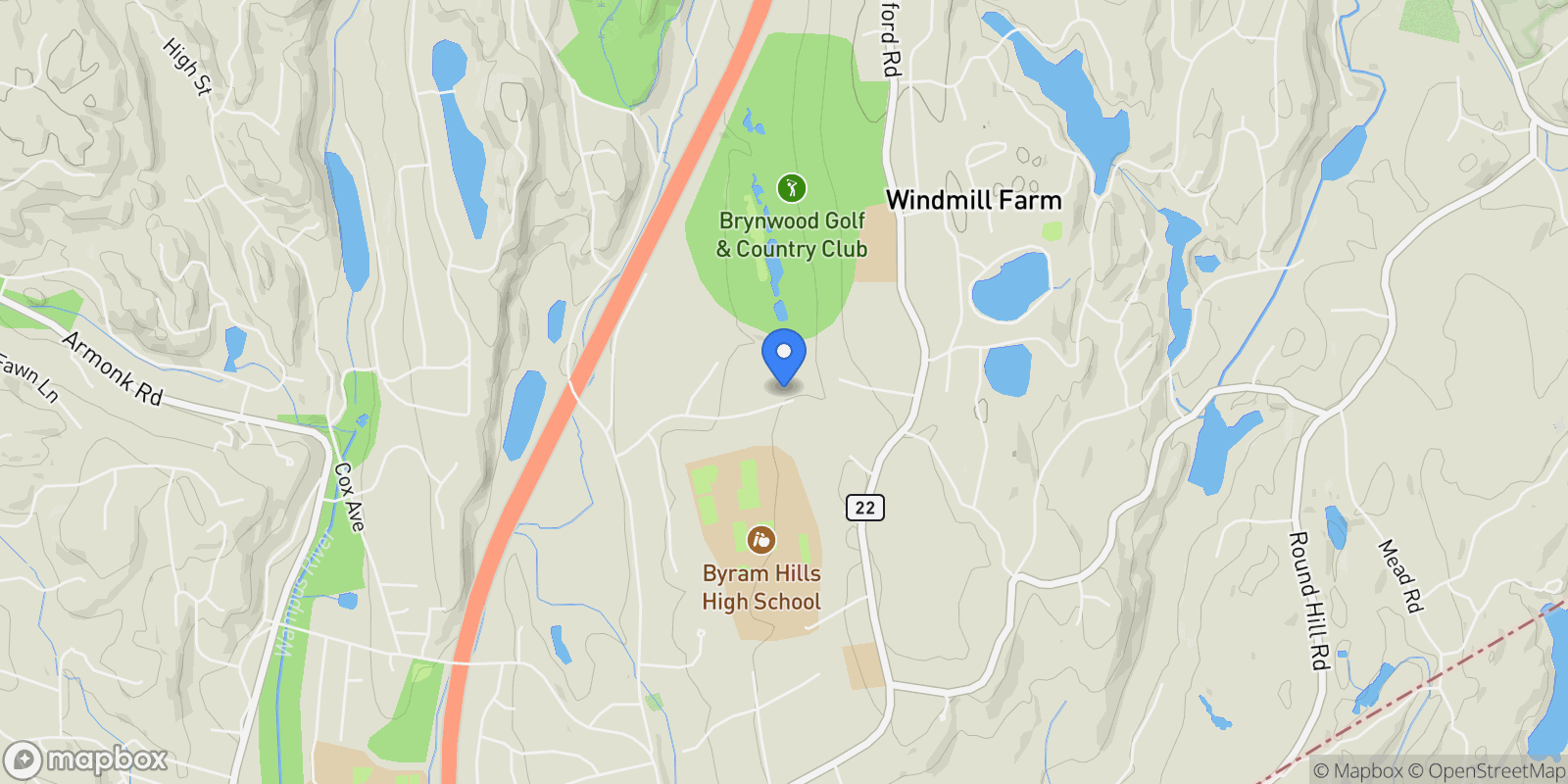 Map showing 34 Blair Road, Armonk, NY, 10504, USA, Greenwich, New York, United States.