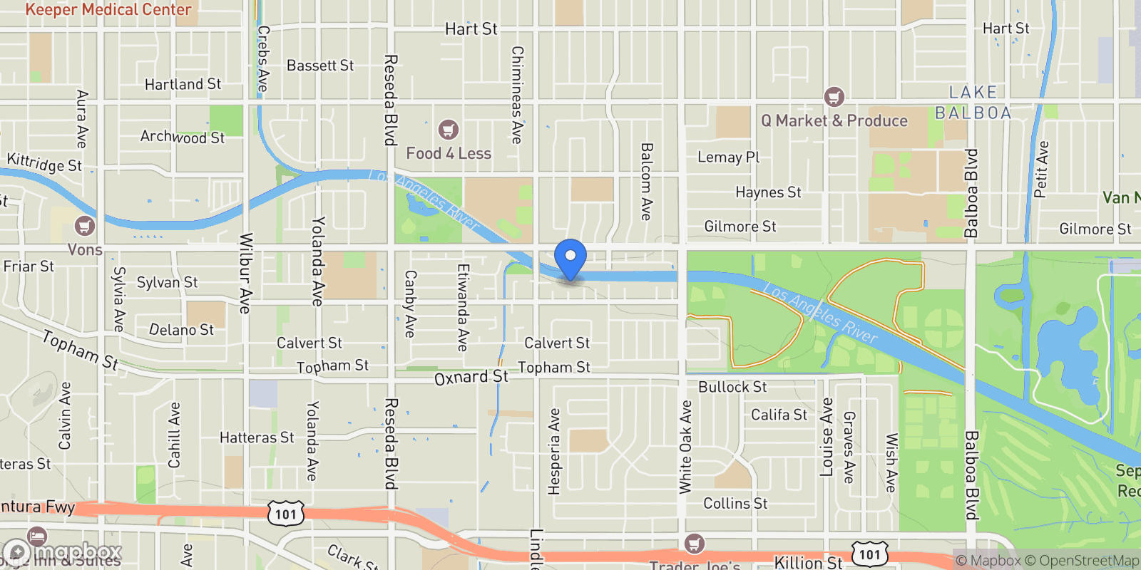 Map showing 6324 Newcastle Ave, Encino, CA, 91316, USA, Los Angeles, California, United States.