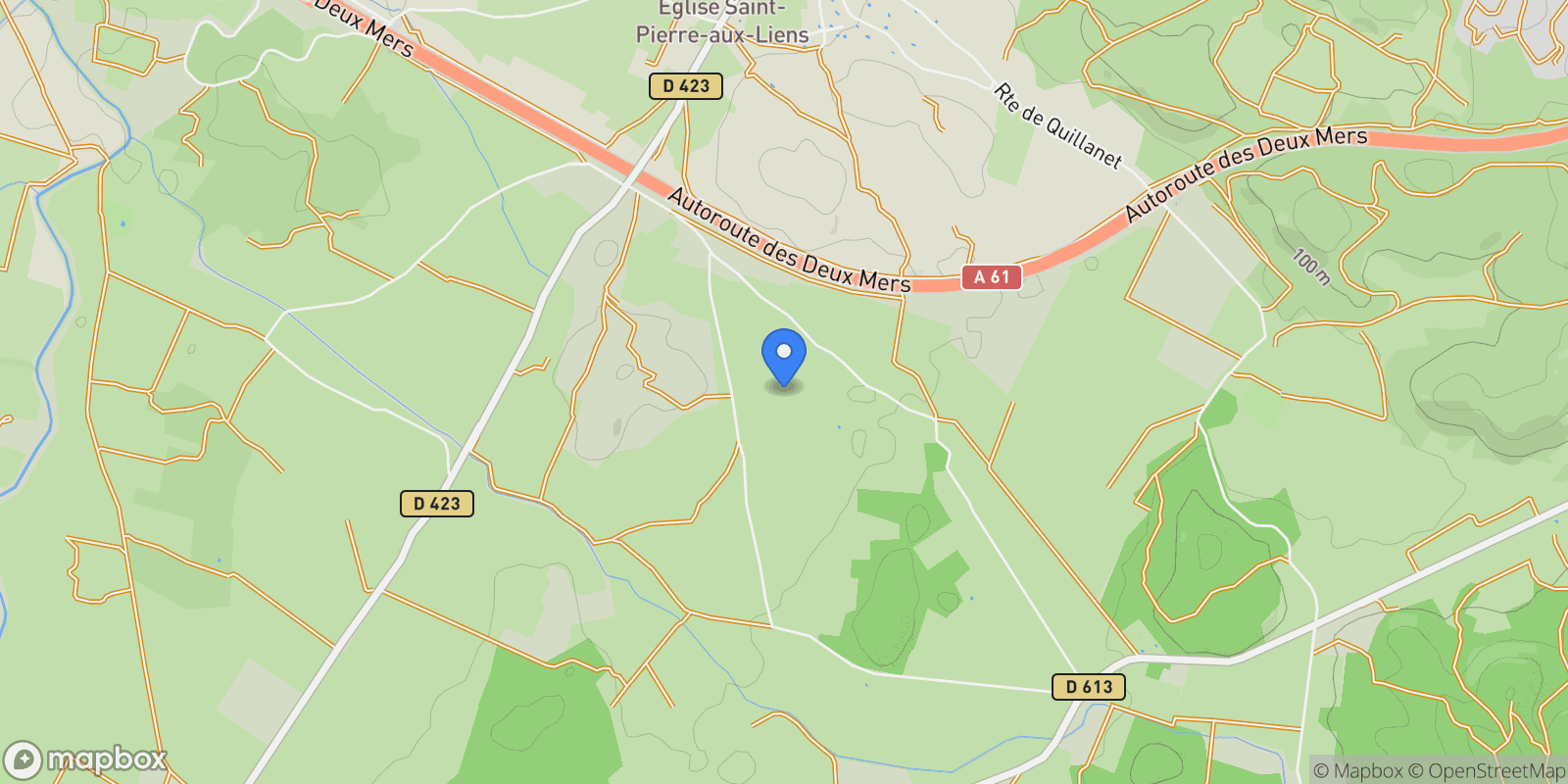 Map showing Bizanet, Occitanie, France.