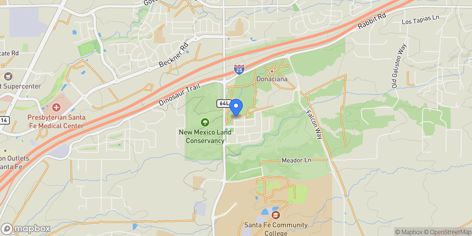 Map showing 7 Flower Garland Road, Santa Fe, NM 87508, Santa Fe, New Mexico, United States.