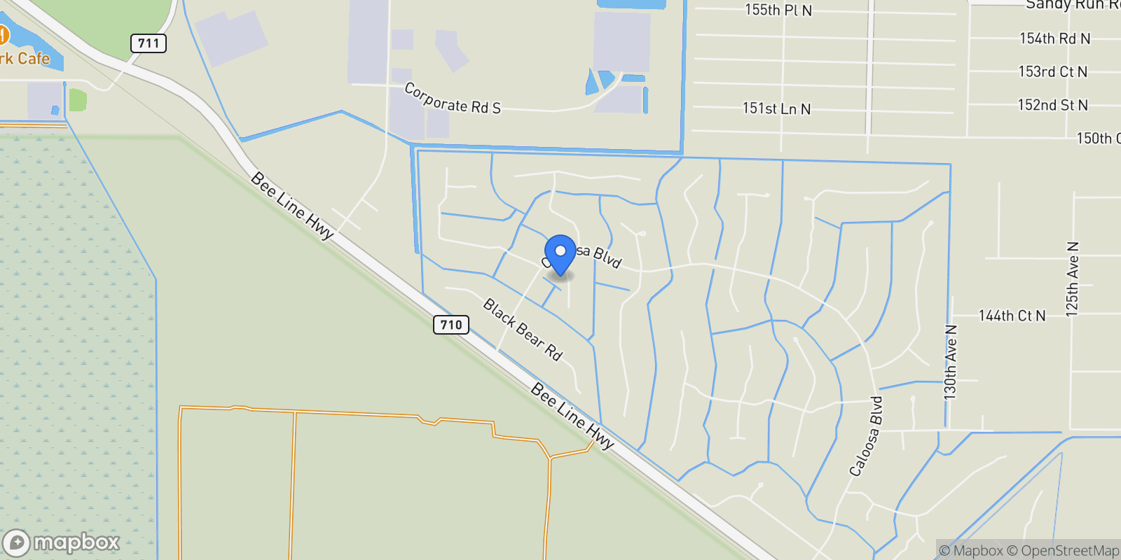 Map showing 14527 Pepper Bush Drive, Palm Beach Gardens, Florida, United States.