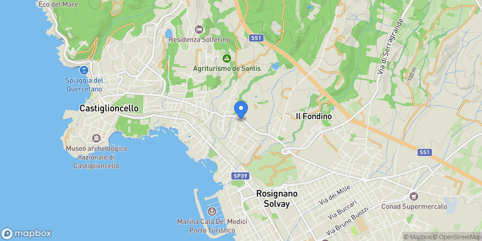 Map showing Castiglioncello, Tuscany, Italy.