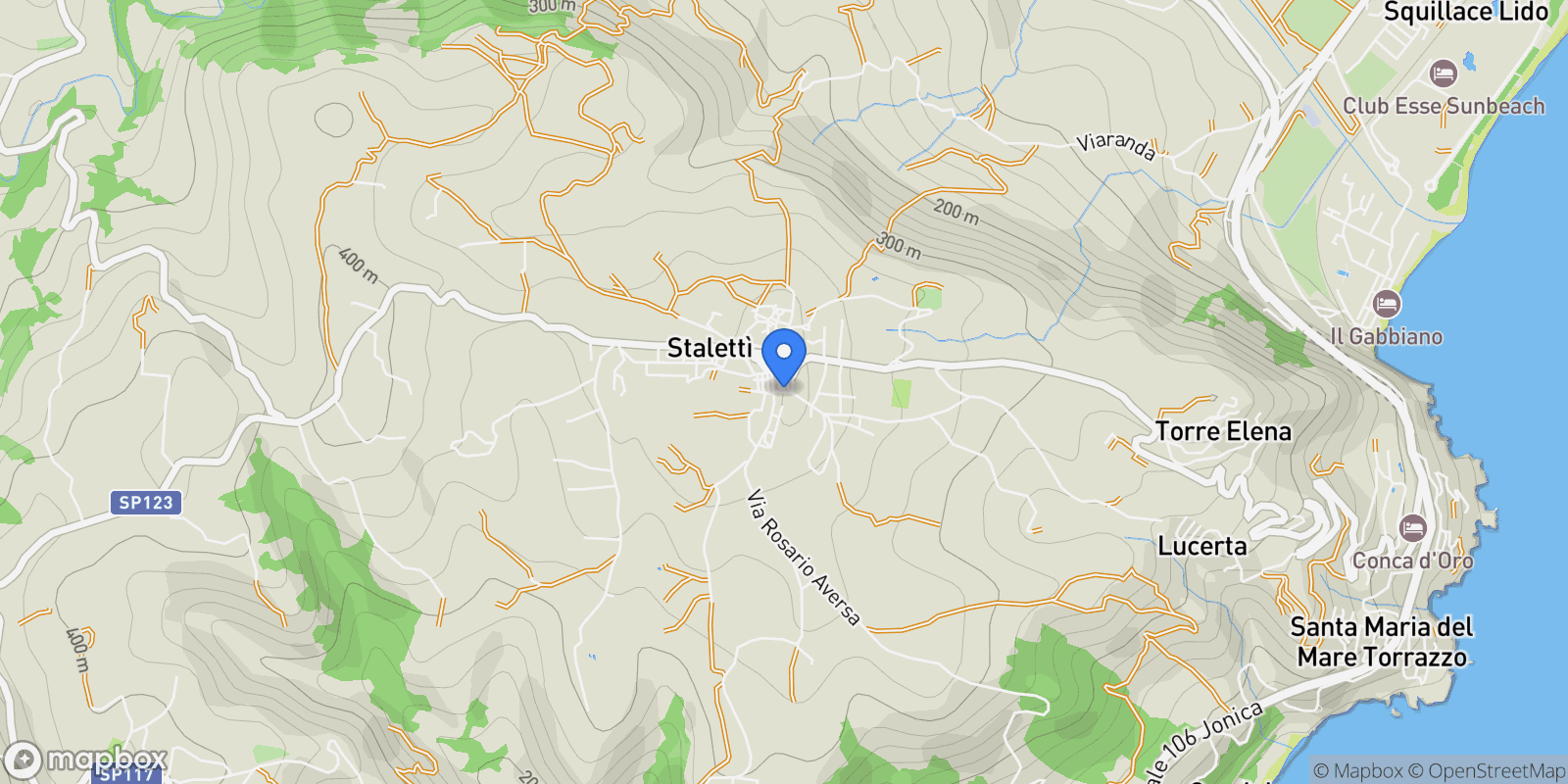 Map showing Stalettì, Calabria, Italy.