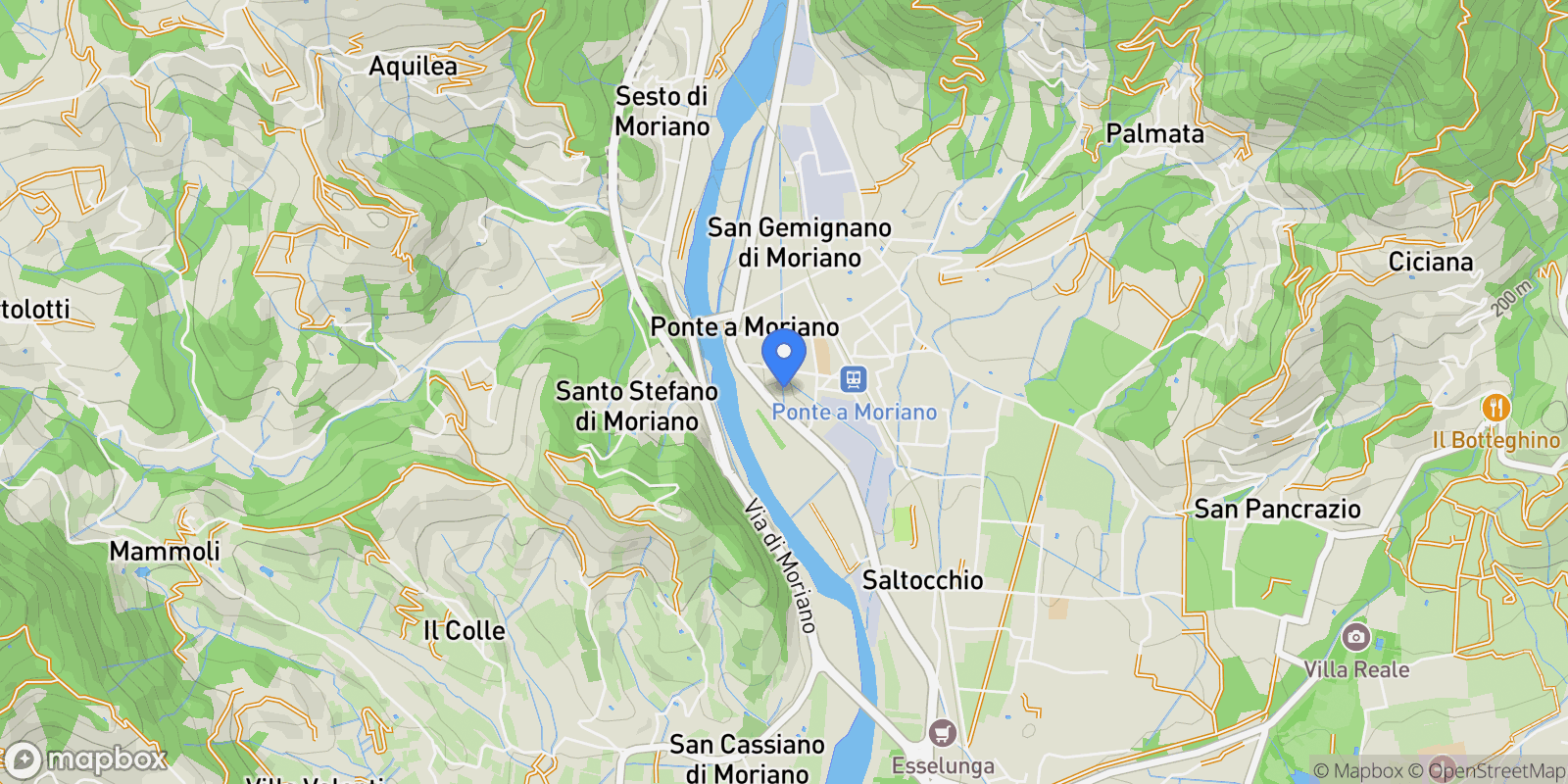 Map showing Lucca, Tuscany, Italy.