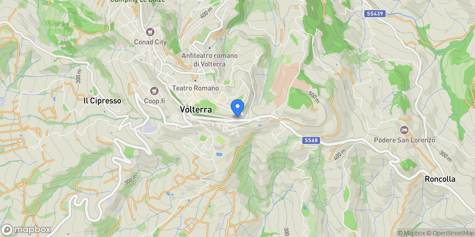 Map showing San Cipriano, Tuscany, Italy.