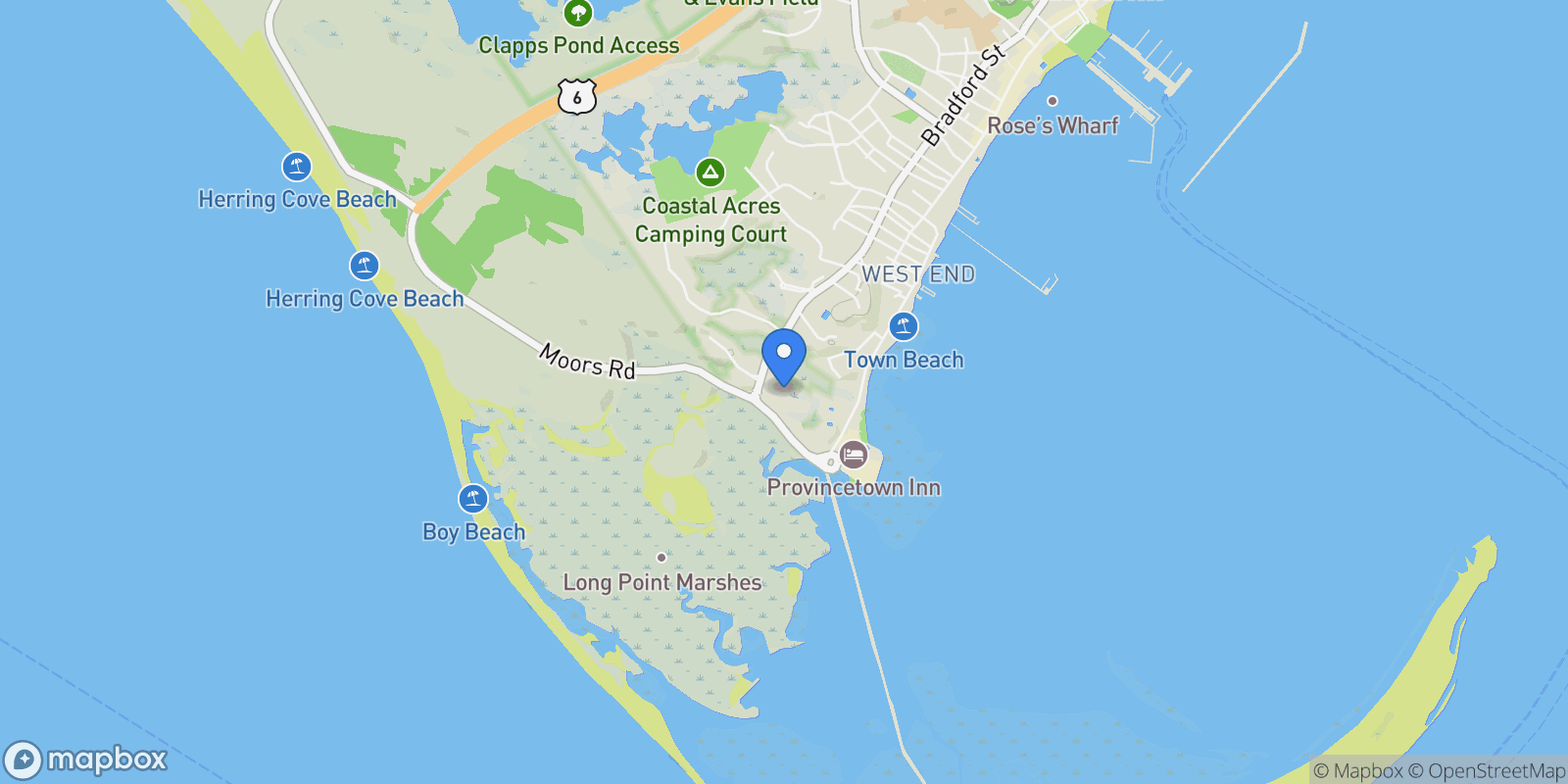 Map showing 21 Bradford Street Extension, #U8, Provincetown, MA, 02657, USA, Provincetown, Massachusetts, United States.