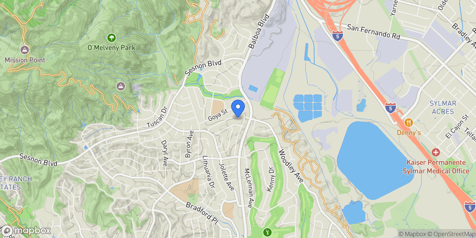 Map showing 17042 Lisette, Granada Hills, CA, 91344, USA, Los Angeles, California, United States.