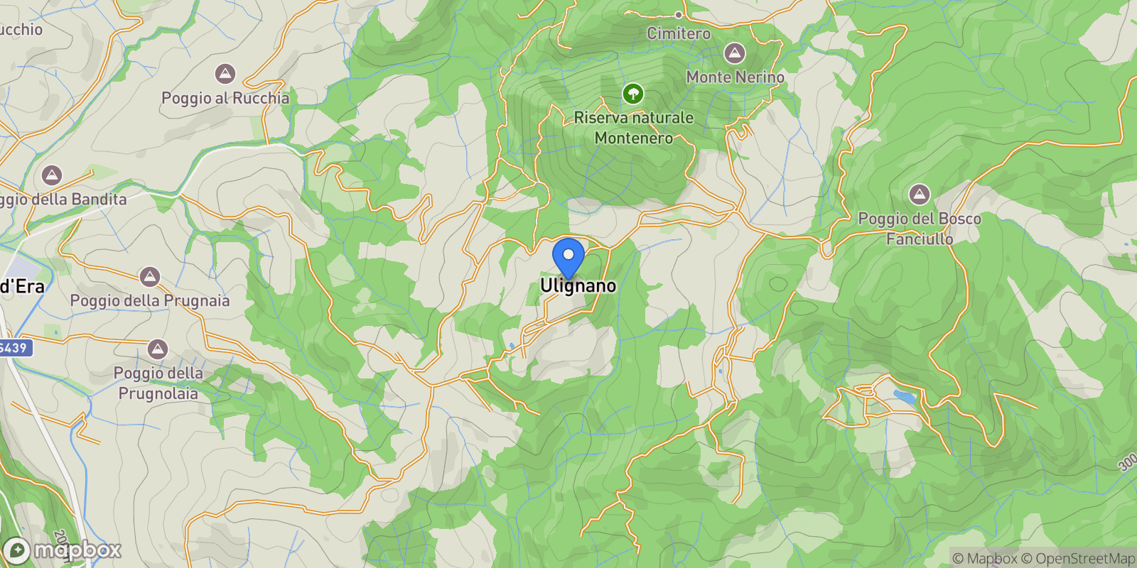 Map showing Tuscany, Italy.