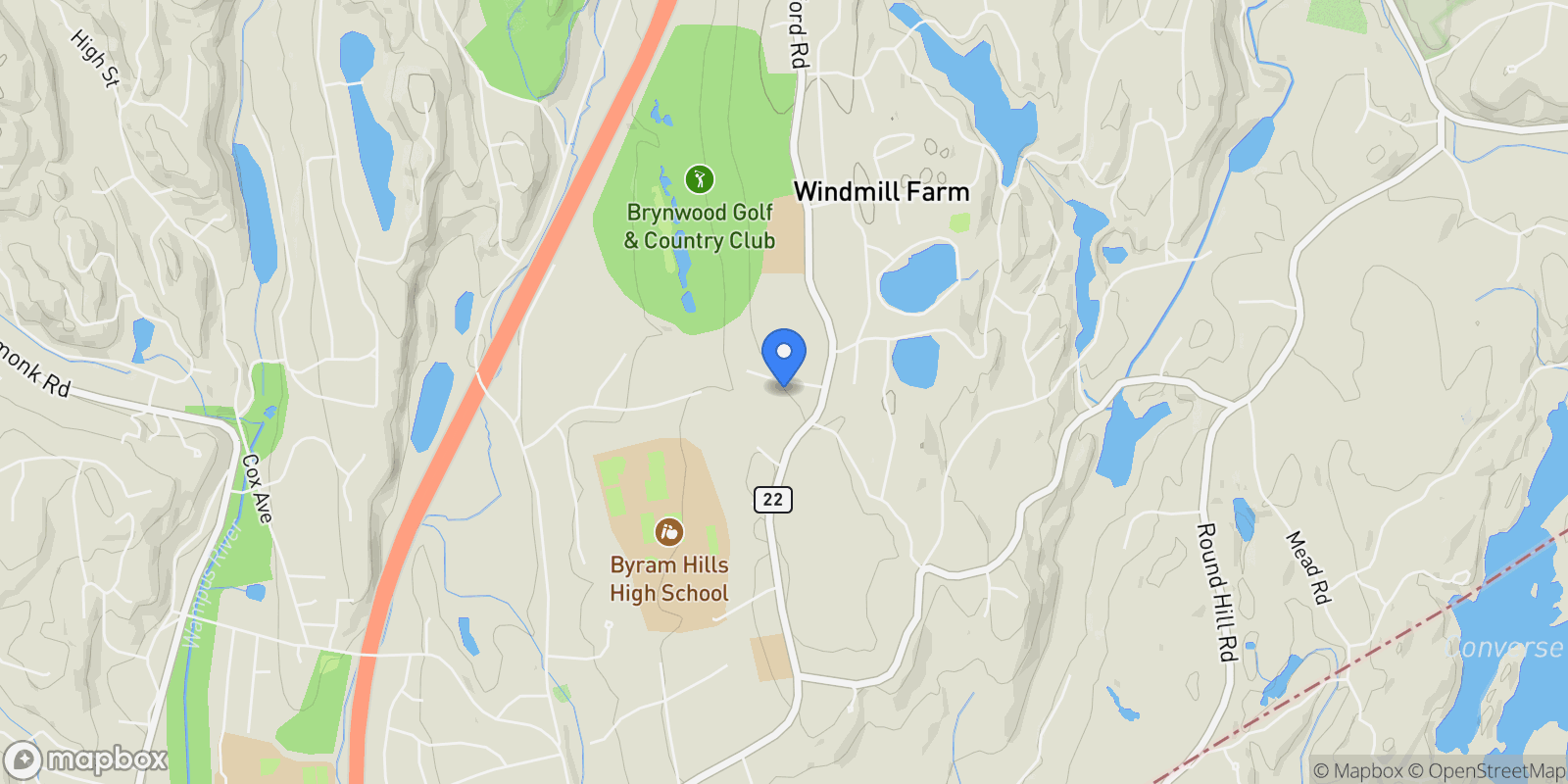 Map showing 3 Colonial Court, Armonk, NY, 10504, USA, Greenwich, New York, United States.