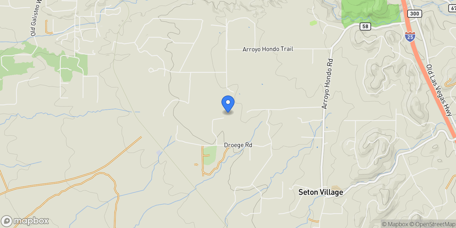 Map showing 31 AB Hondo Trail, Santa Fe, NM 87508, Santa Fe, New Mexico, United States.