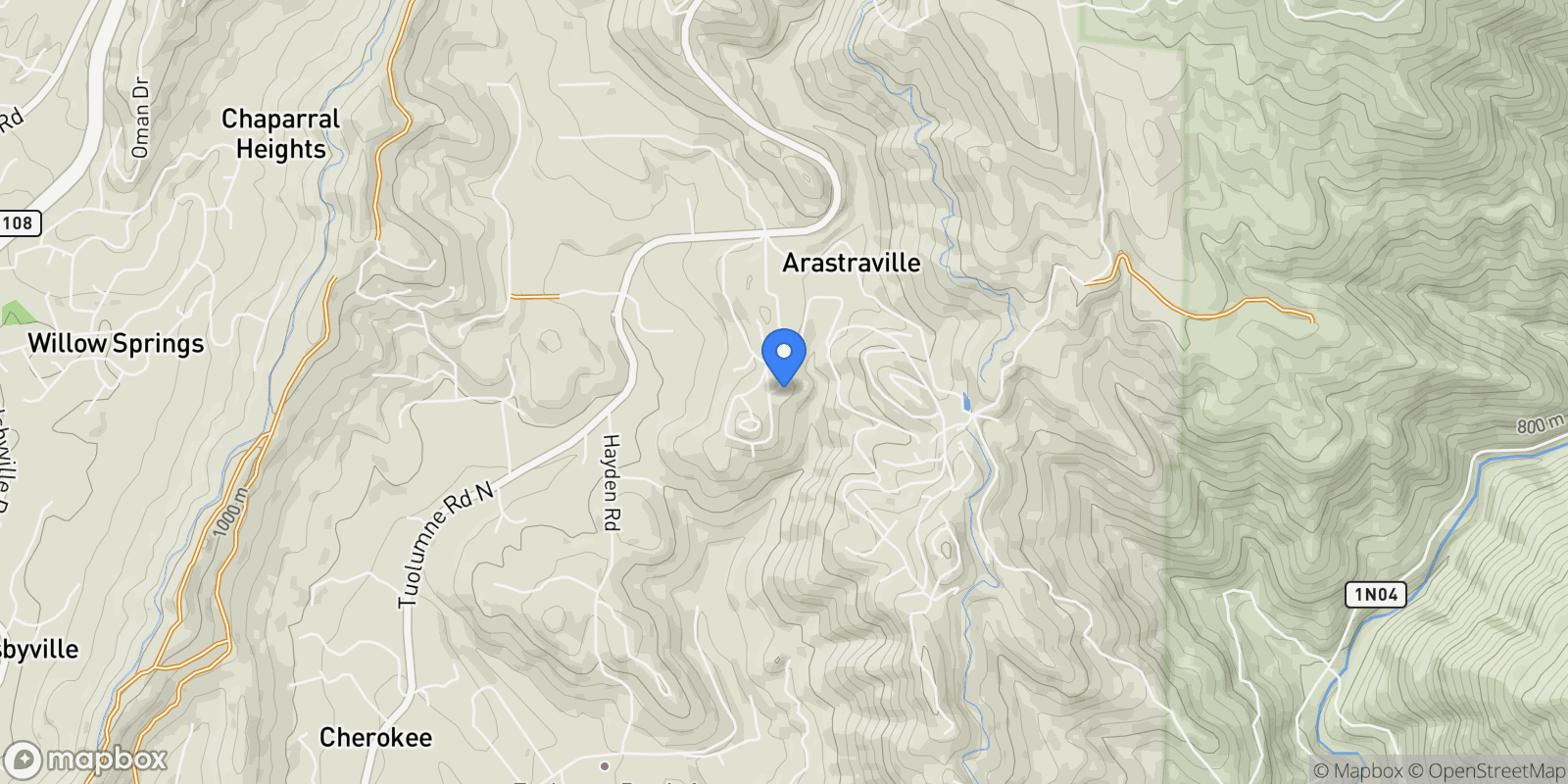 Map showing 18757 Sunrise Way, Tuolumne, CA 95379, Tuolumne, California, United States.