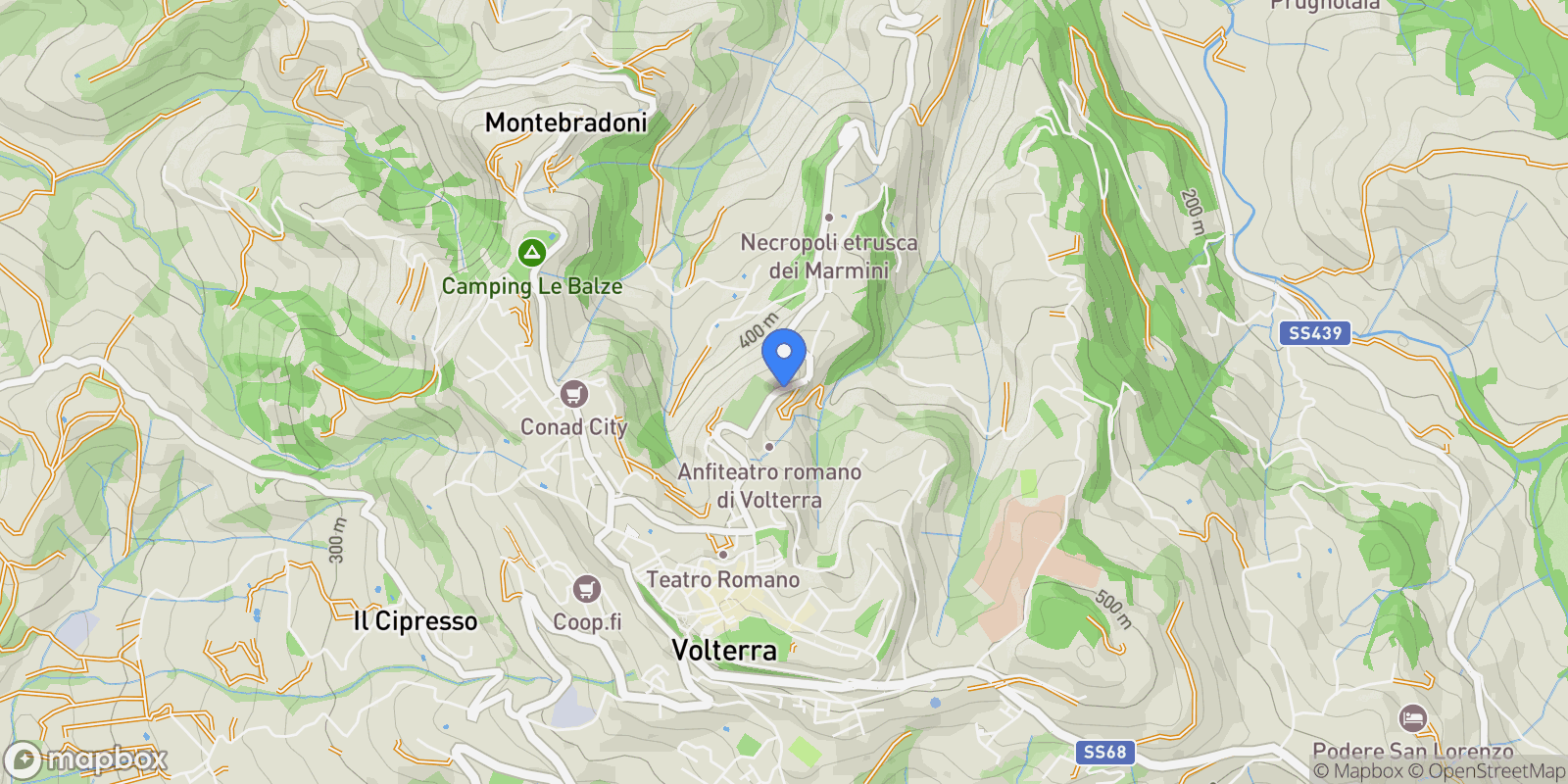 Map showing San Cipriano, Tuscany, Italy.