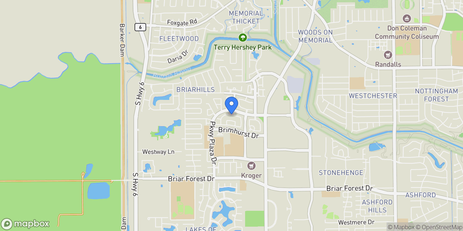 Map showing 13727 Aspen Cove Drive, Houston, TX 77077, Houston, Texas, United States.