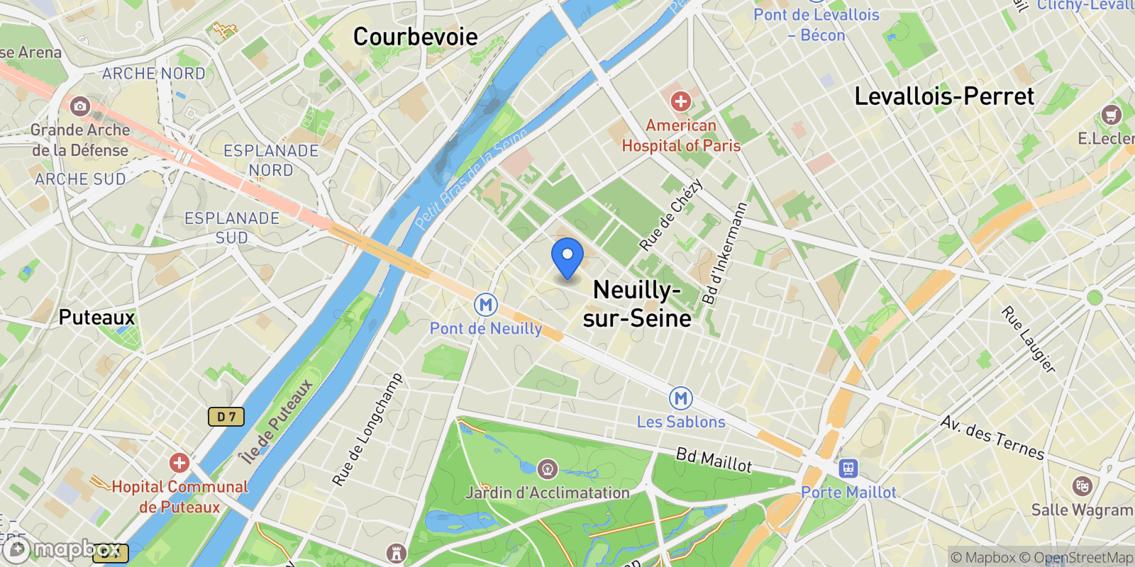 Map showing Neuilly-sur-Seine, J 92200, Neuilly-sur-Seine, Île-de-France, France.