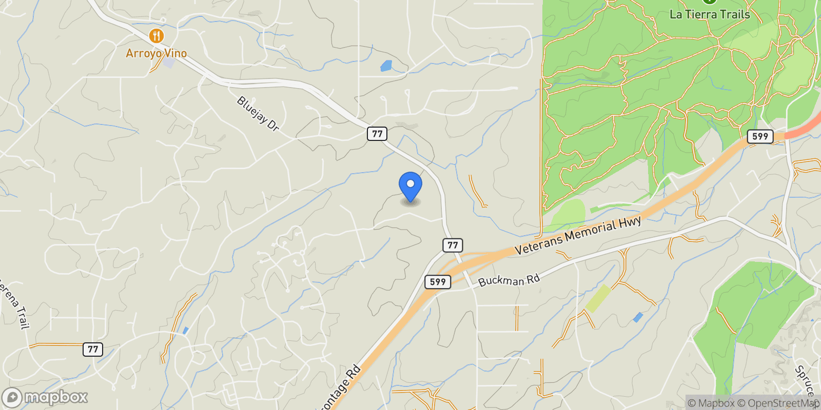 Map showing 0 Camino La Tierra, Santa Fe, NM 87506, Santa Fe, New Mexico, United States.