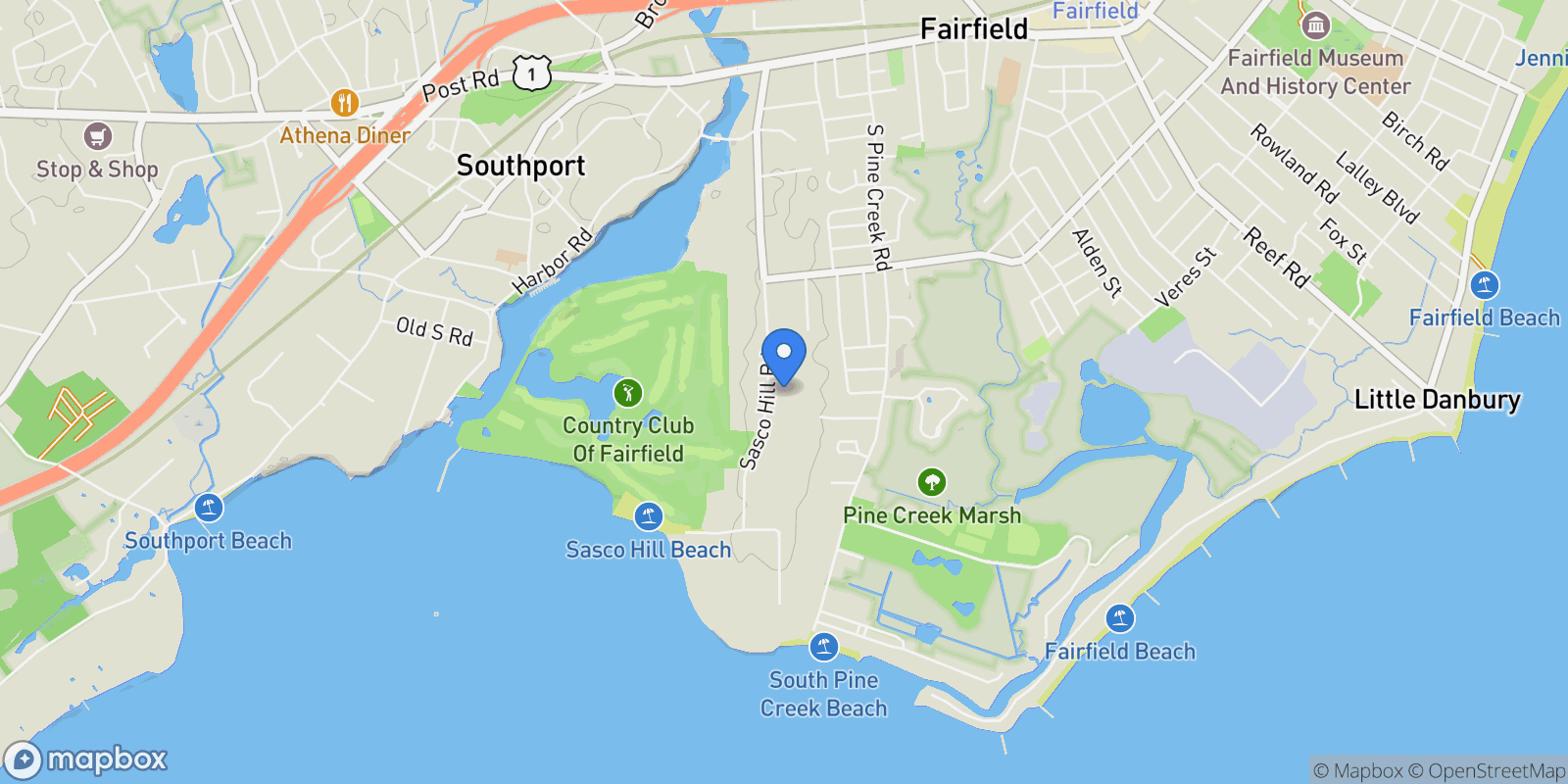 Map showing 775 Sasco Hill Road, Fairfield, CT, 06824, USA, Fairfield, Connecticut, United States.