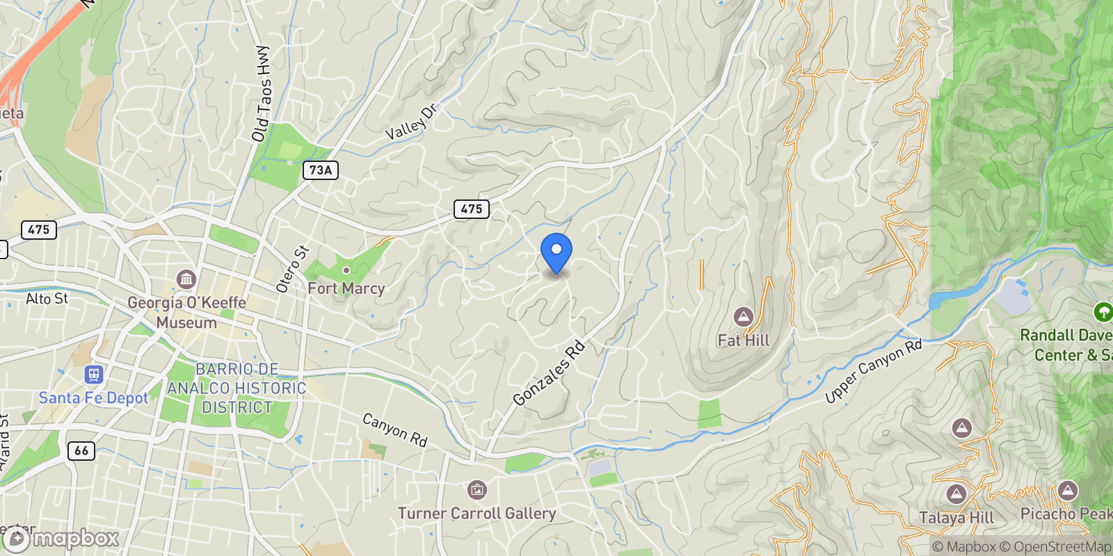 Map showing 609 Vista de la Ciudad, Santa Fe, NM 87501, Santa Fe, New Mexico, United States.