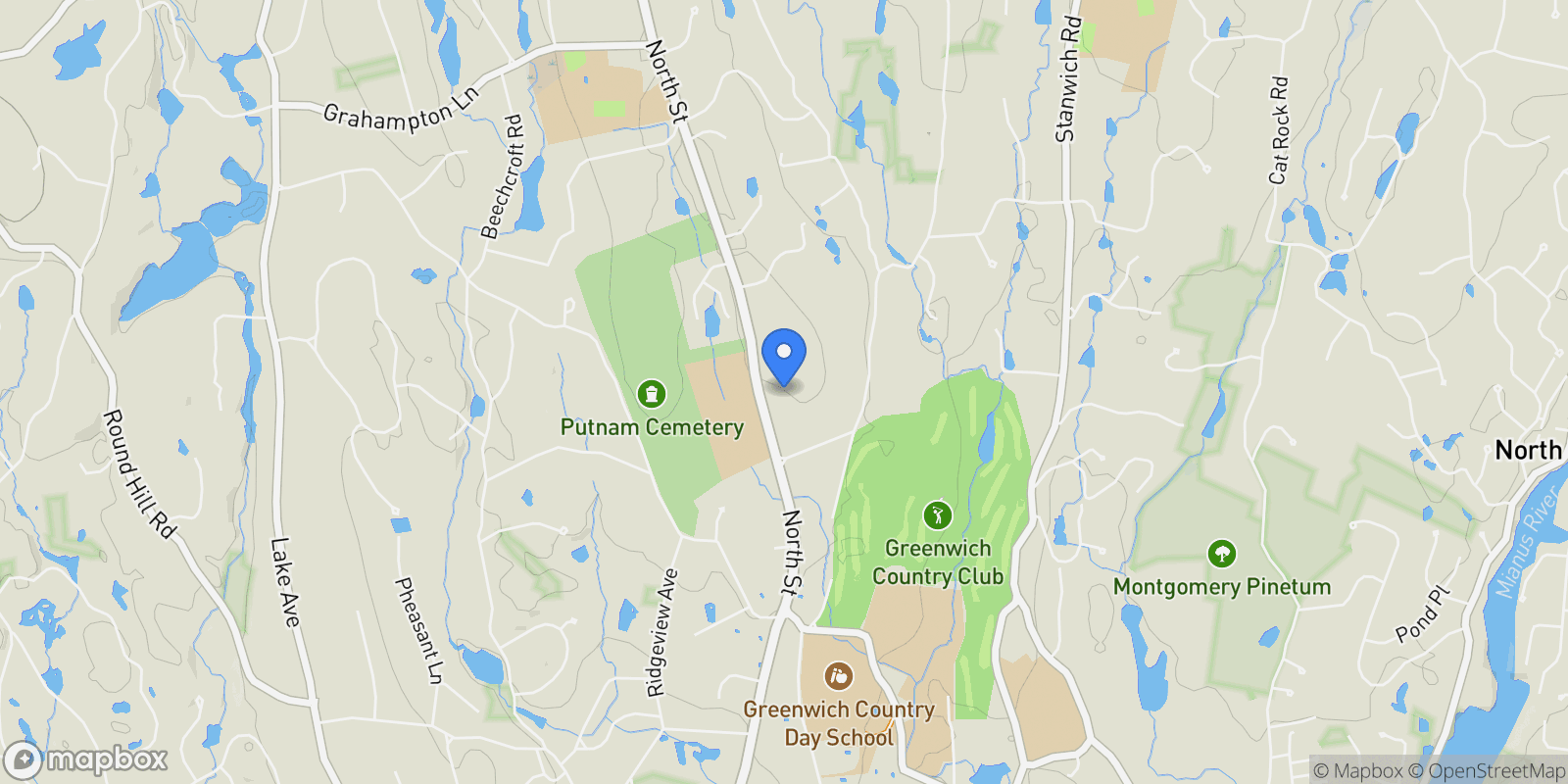 Map showing 382 North St Street, Greenwich, CT, 06830, USA, Greenwich, Connecticut, United States.