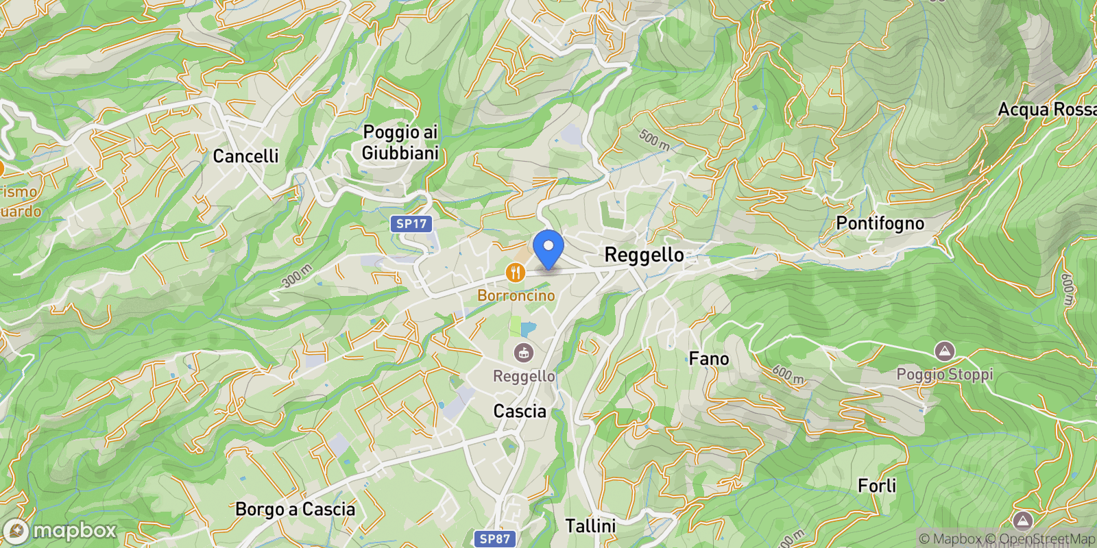 Map showing Reggello, Tuscany, Italy.