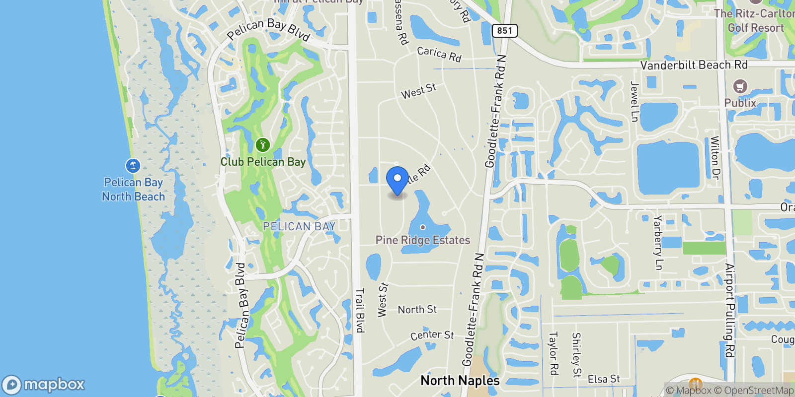 Map showing 185 CAJEPUT DR, Naples, FL, 34108, USA, Naples, Florida, United States.