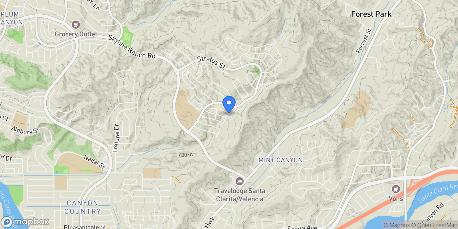 Map showing 28332 Clarion, Santa Clarita, California, United States.