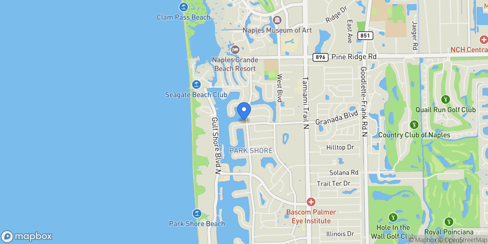 Map showing 405 NEAPOLITAN WAY, Naples, FL, 34103, USA, Naples, Florida, United States.