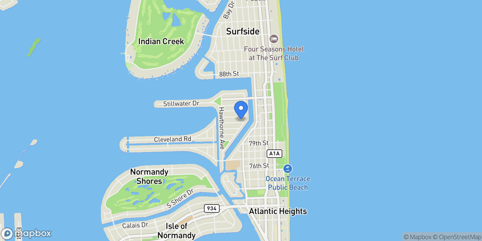 Map showing 725 81st St, Miami Beach, Florida, United States.